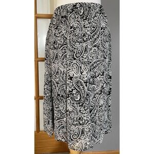 Y2K Notations Paisley Chiffon Skirt Sz S White Black Flowy Romantic Boho Whimsy